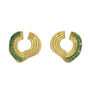 Green onyx wave stud earrings by Ottoman Hands